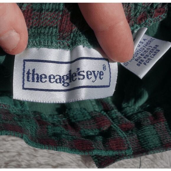 Vintage 90s Eagle's Eye Boy's Green Red Check Pants - Picture 5 of 7